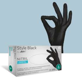 Schwarze Nitril-Handschuhe